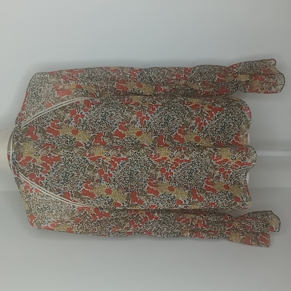 Alexis "Samera" Floral Print Peasant Top With Out Tassels Women's Size Large - Picture 5 of 13